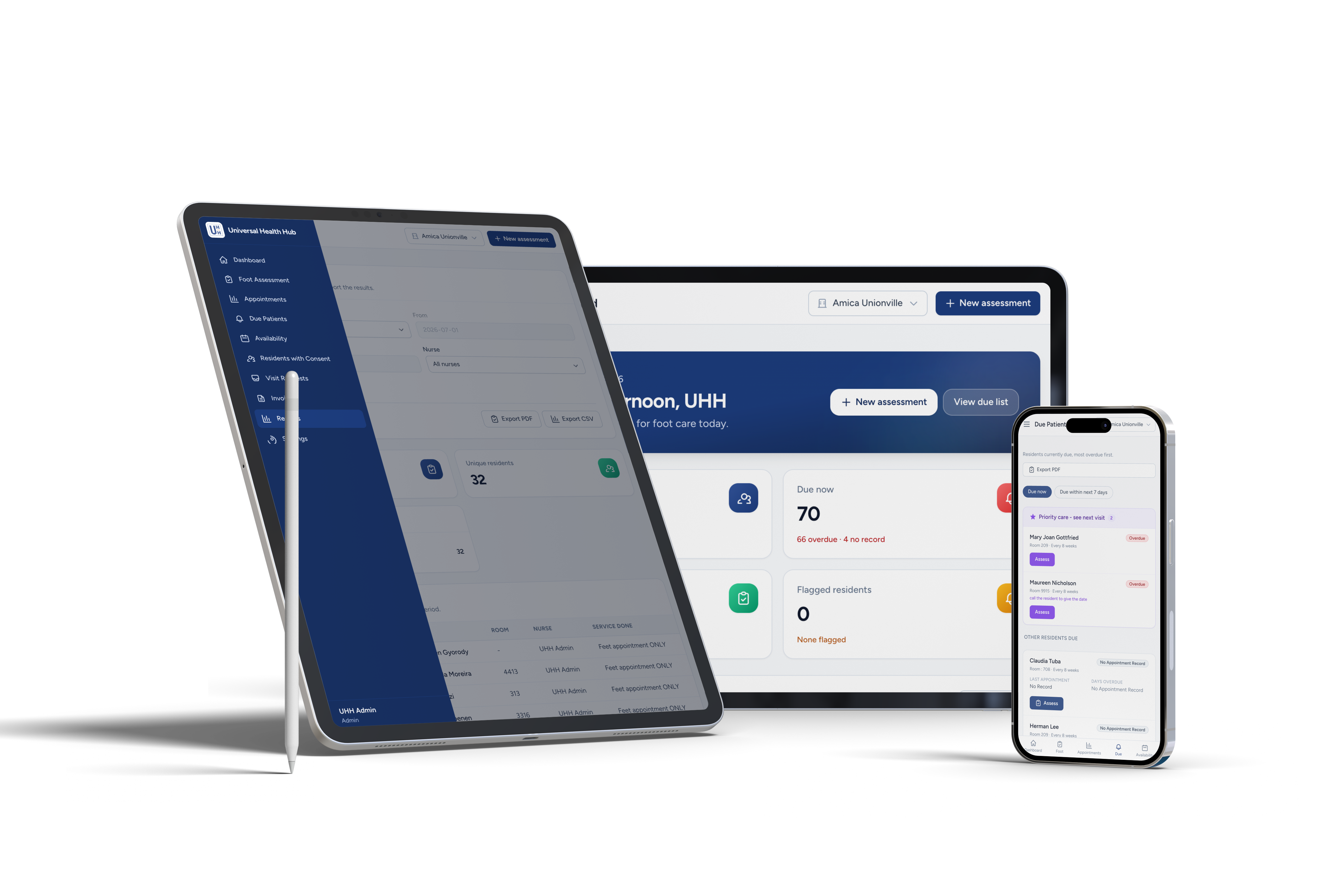 Custom business portals - foot care operations portal with assessments, appointments and reporting