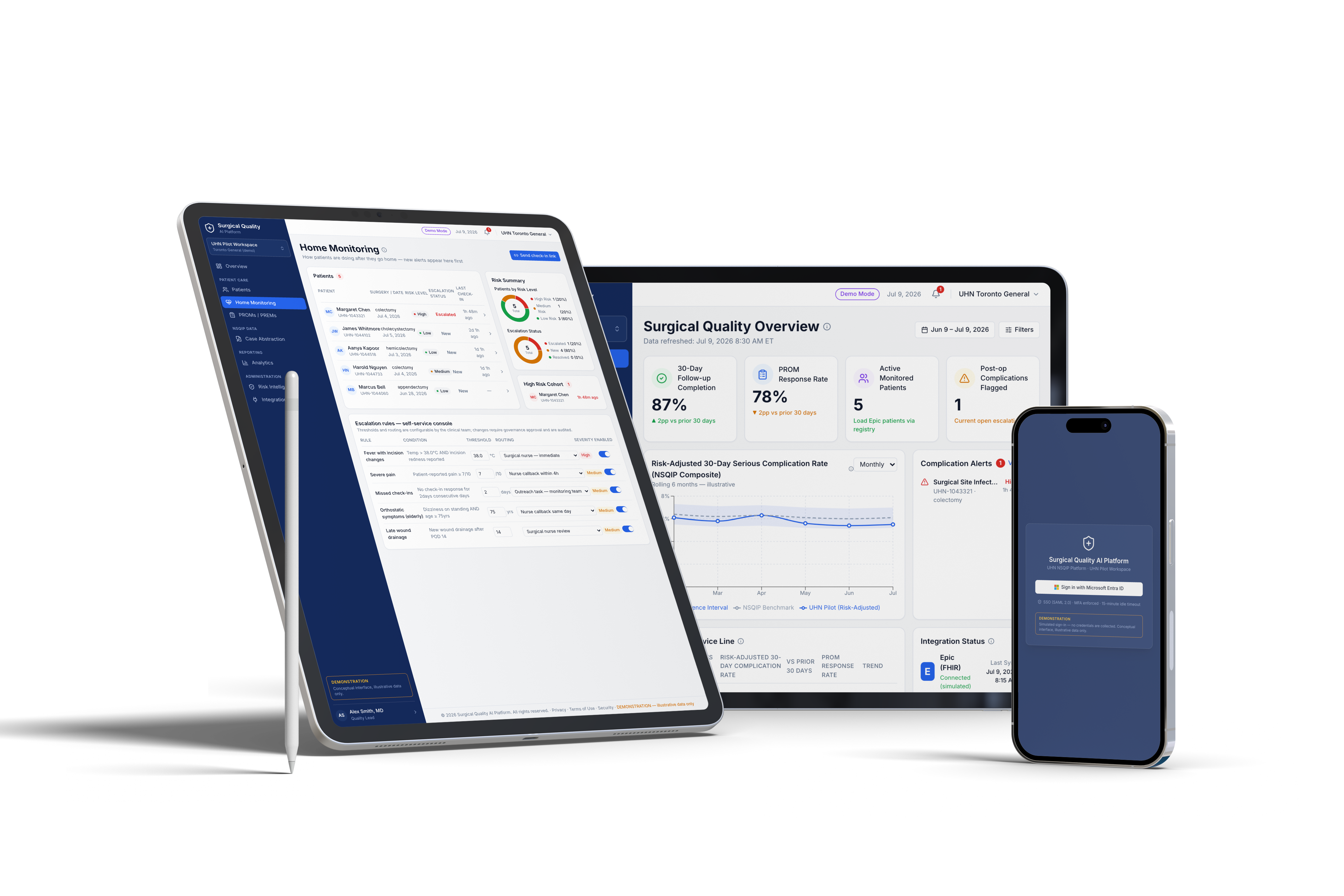 Surgical Quality AI Platform - NSQIP-aligned post-operative monitoring